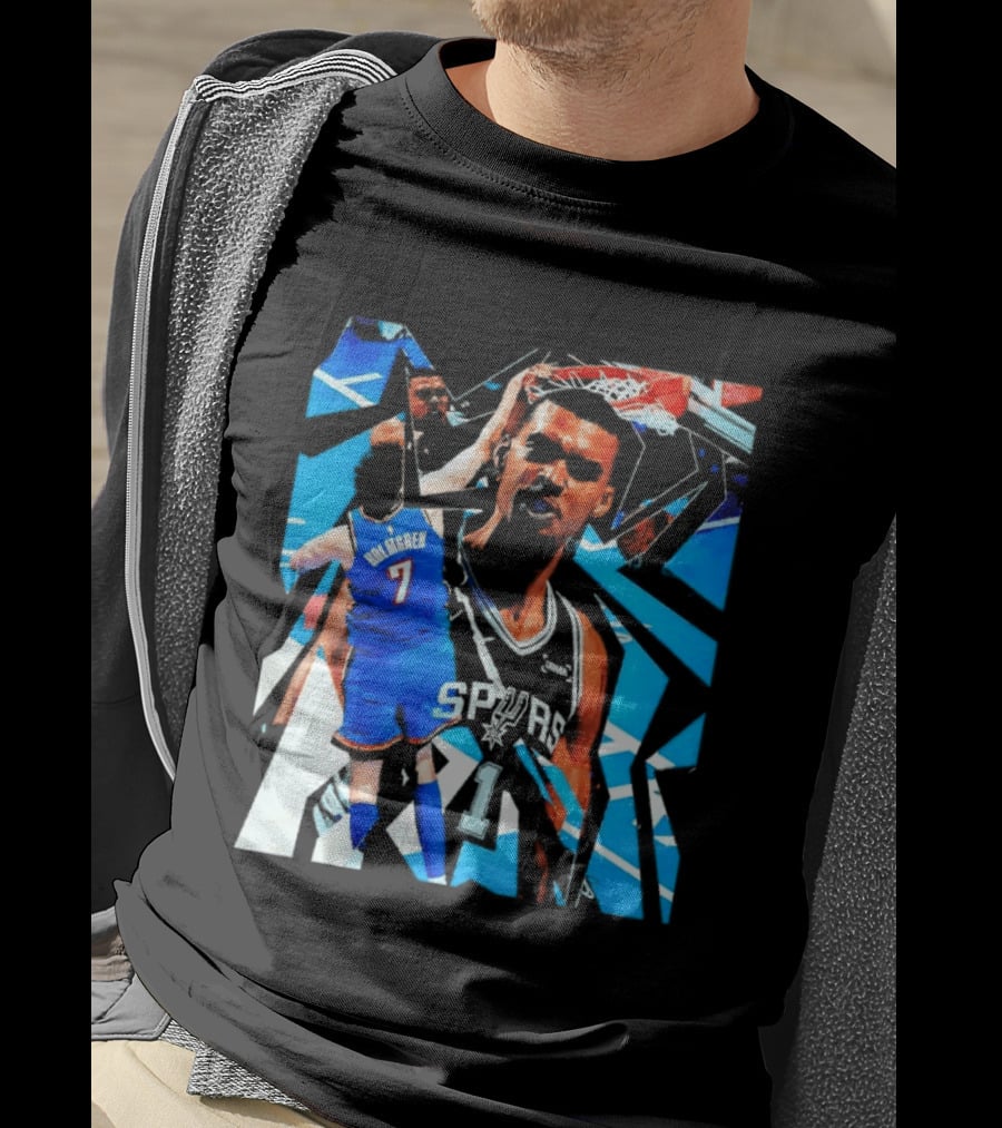 San Antonio Spurs Wembanyama Dunk Showdown With Holmgren T-Shirt