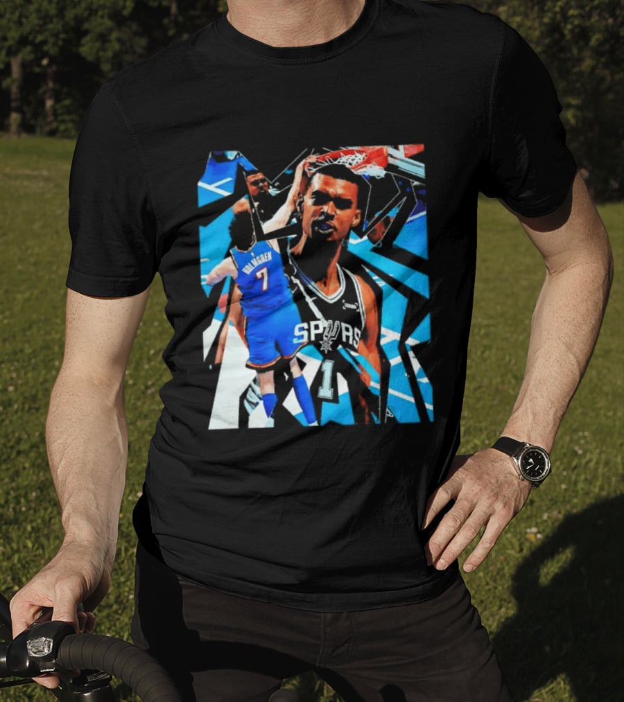 San Antonio Spurs Wembanyama Dunk Showdown With Holmgren T-Shirt