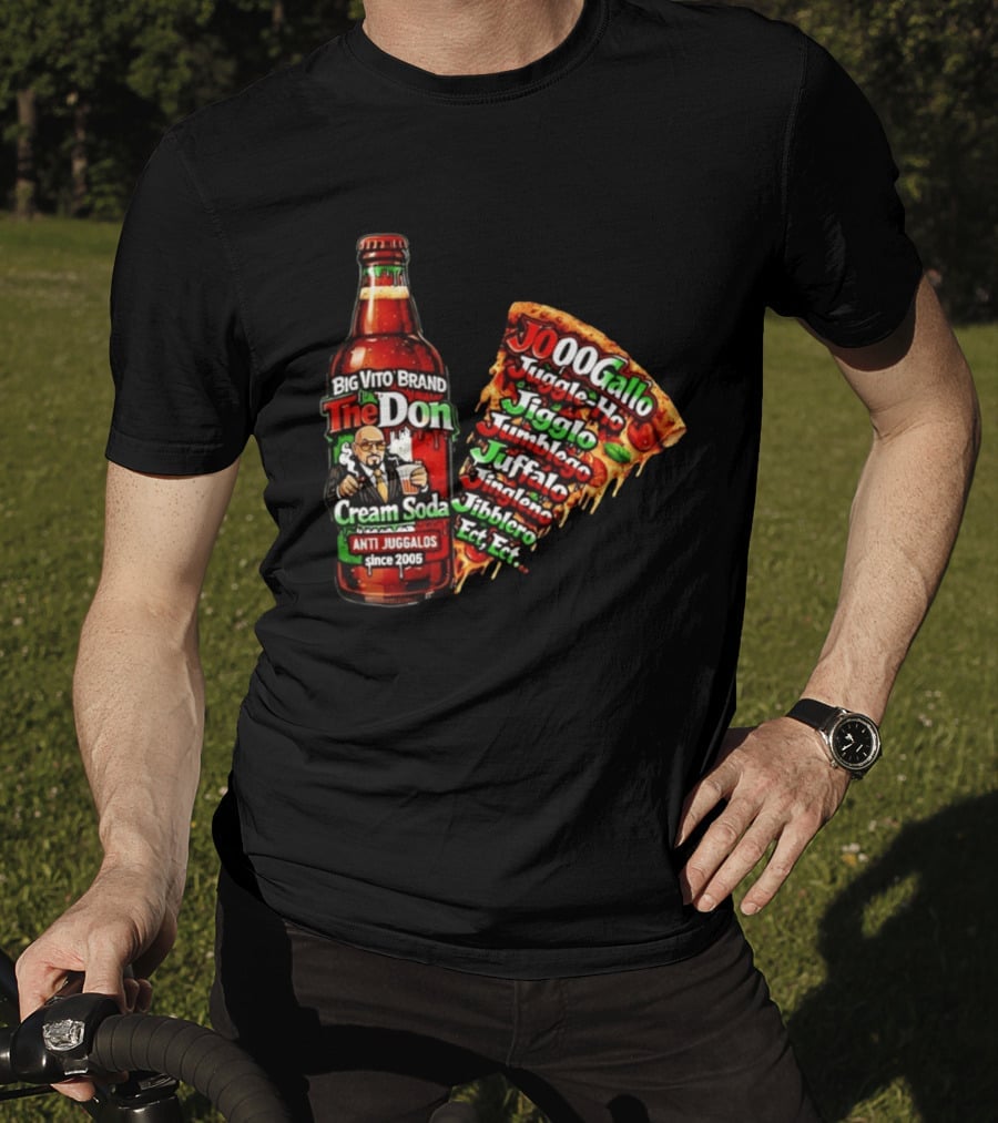 Big Vito Brand The Don Cream Soda Anti Juggalos Juggle Ho Jiggle Ho Pizza Slice 2005 T-Shirt