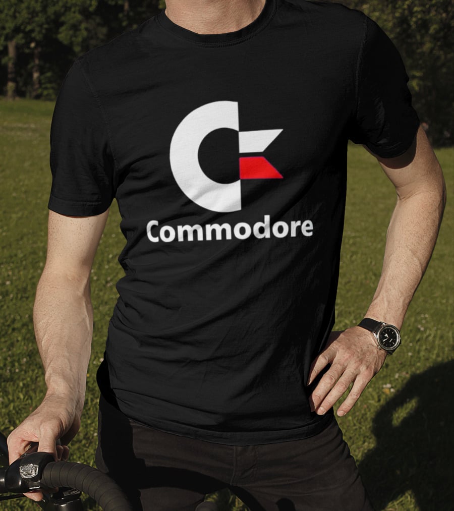 Commodore C Logo Red Accent Retro Computer Brand T-Shirt