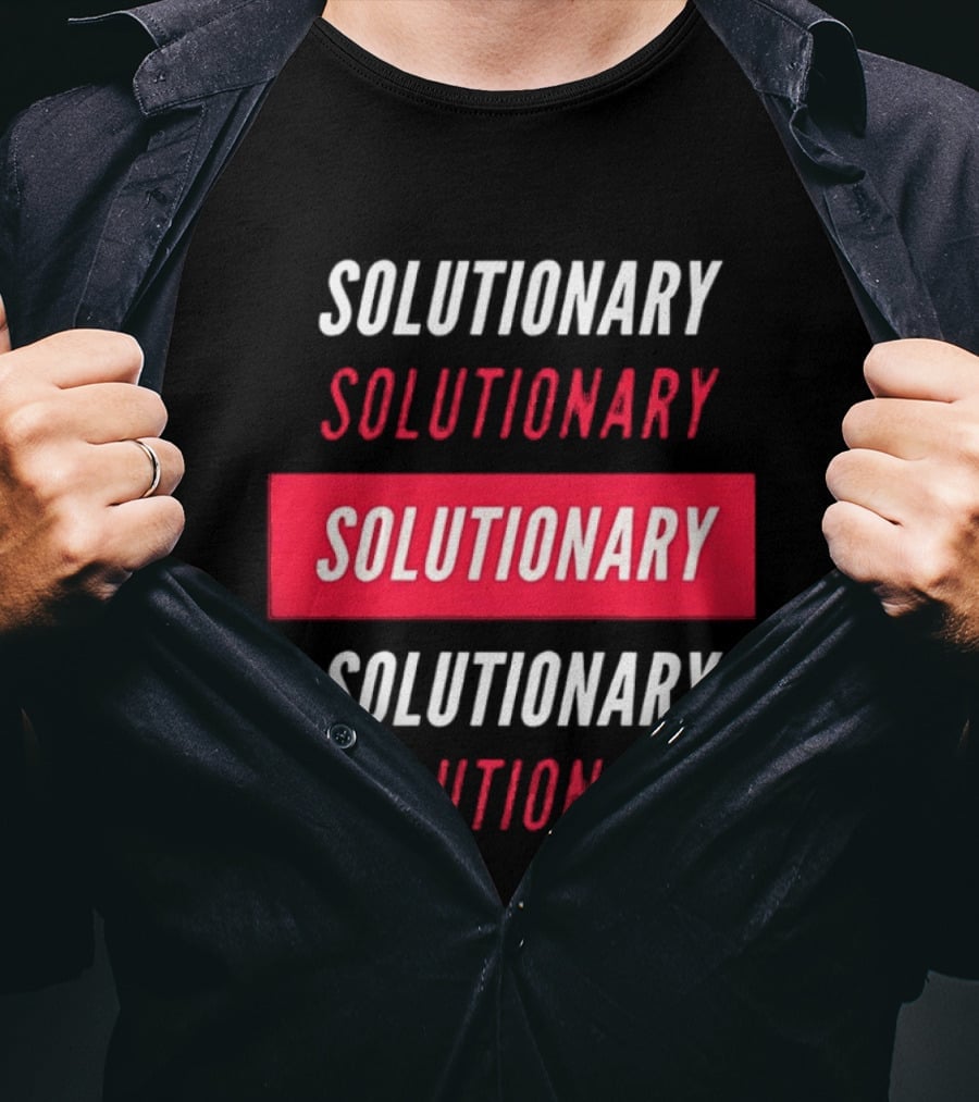 SOLUTIONARY Bold Text Print T-Shirt