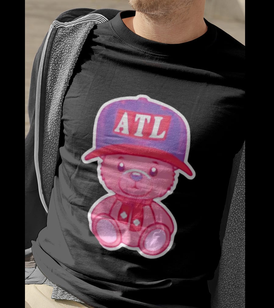 ATL Cap Teddy Bear Atlanta Braves Baseball Scarf T-Shirt