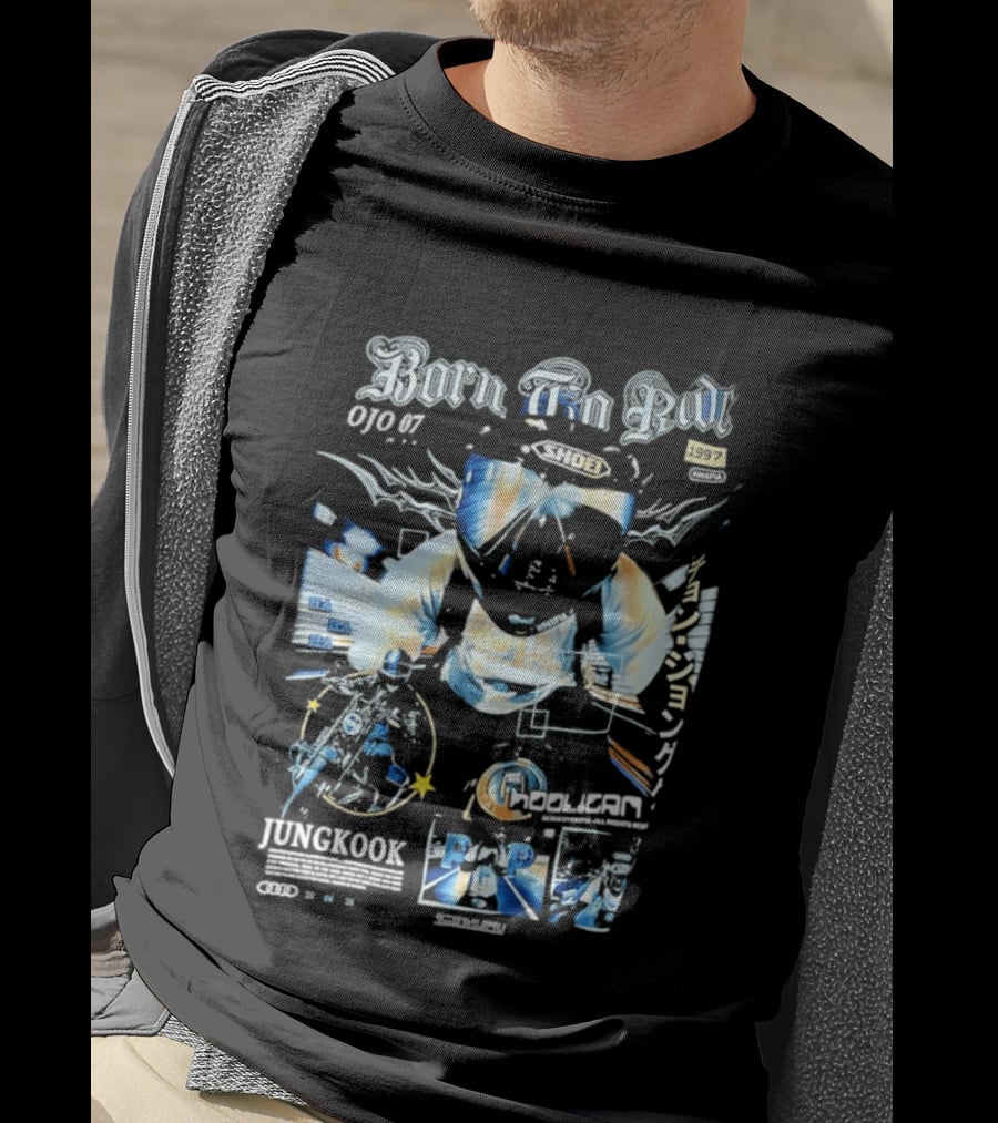 Born To Ride Jungkook Shoei Helmet Hooligan Motorcycle Biker 010 T-Shirt