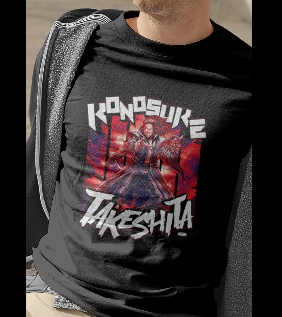 Konosuke Takeshita AEW All Elite Wrestling Comic Style Action T-Shirt