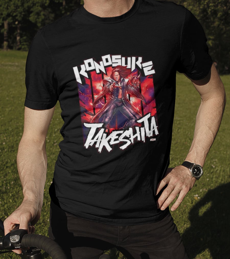 Konosuke Takeshita AEW All Elite Wrestling Comic Style Action T-Shirt