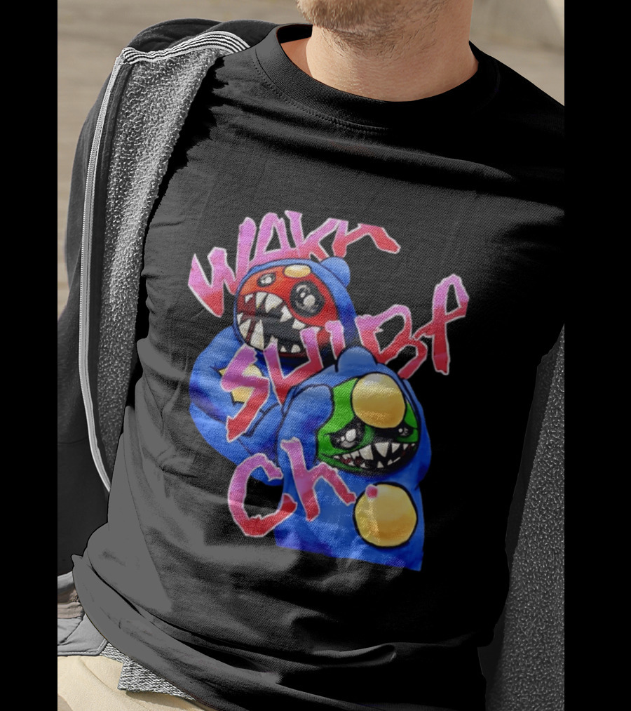 Wakk Slurp Ch Red And Green Creepy Monsters Graffiti T-Shirt