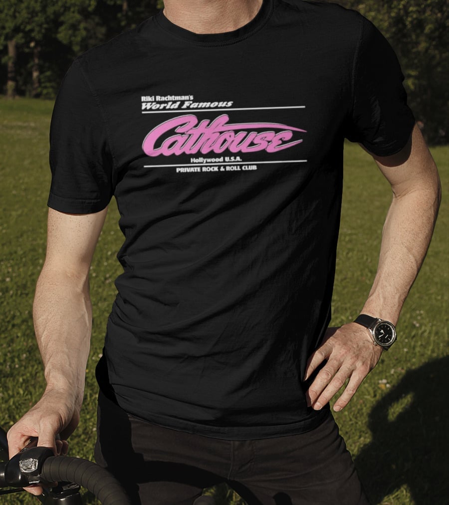 Riki Rachtman's World Famous Cathouse Hollywood USA Private Rock And Roll Club T-Shirt