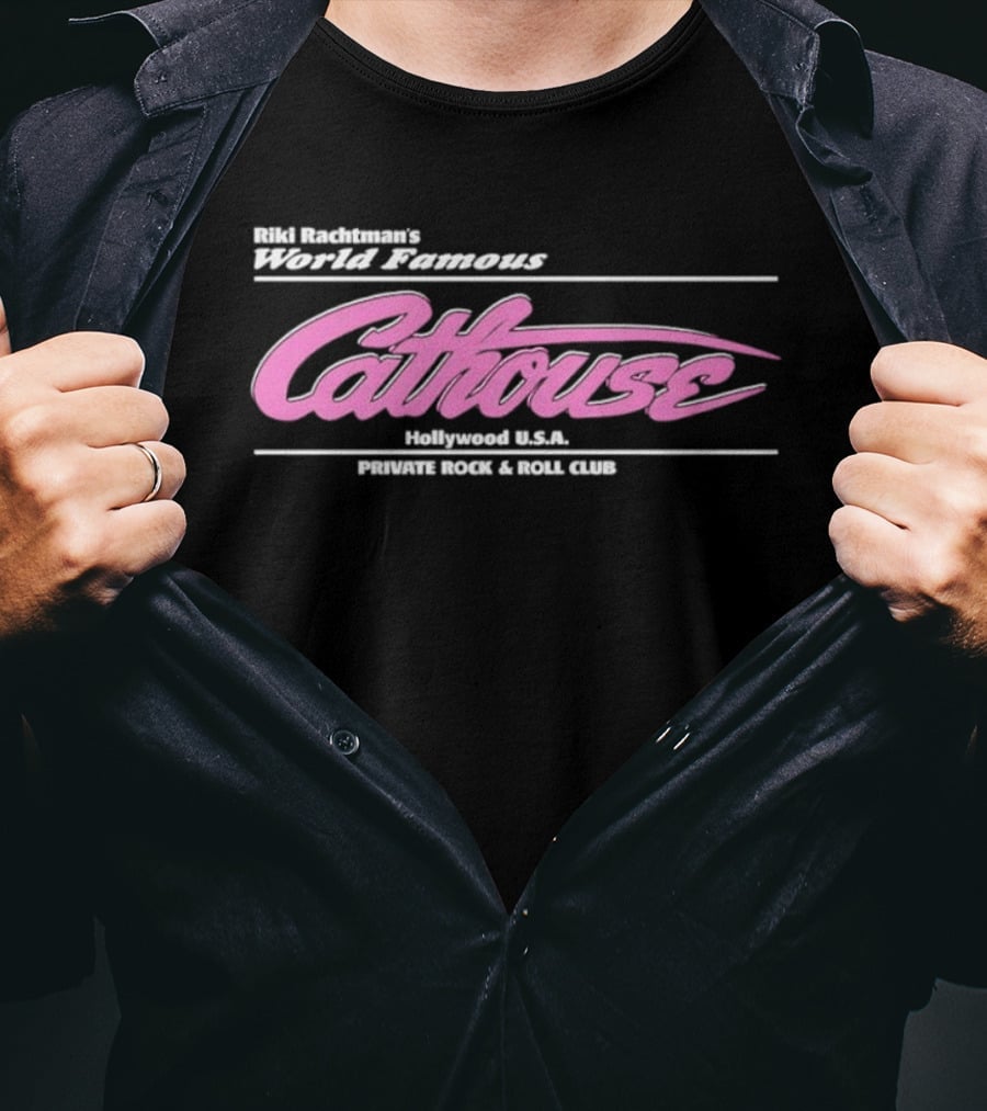 Riki Rachtman's World Famous Cathouse Hollywood USA Private Rock And Roll Club T-Shirt