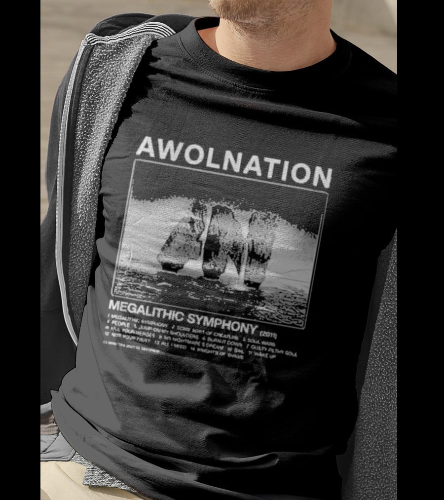 AWOLNATION Megalithic Symphony 15th Anniversary Stone Monoliths Celebration T-Shirt