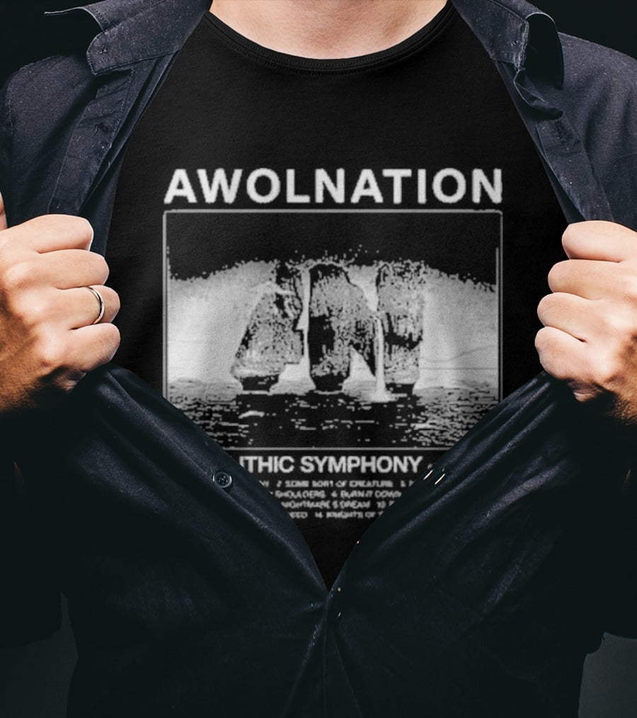 AWOLNATION Megalithic Symphony 15th Anniversary Stone Monoliths Celebration T-Shirt