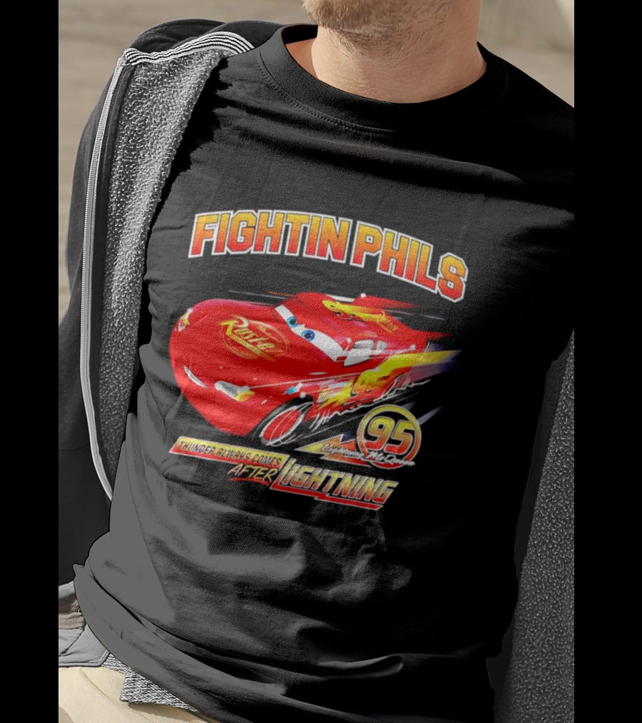 Fightin Phils OT Sports Cars Lightning McQueen Toddler 95 Rust Eze T-Shirt