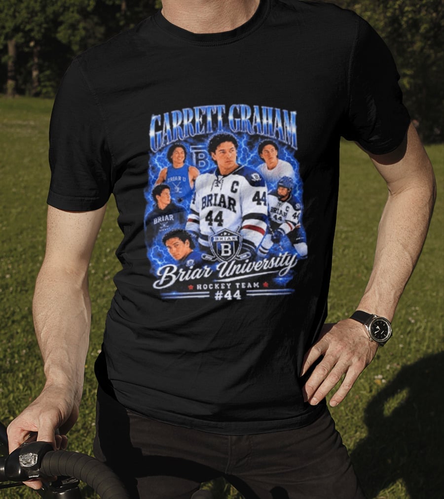 Briar University Garrett Graham 44 Hockey Team Electric Blue T-Shirt
