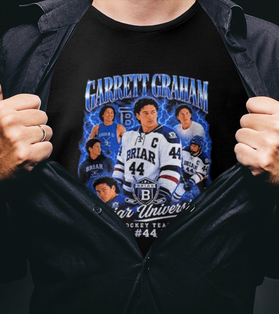 Briar University Garrett Graham 44 Hockey Team Electric Blue T-Shirt