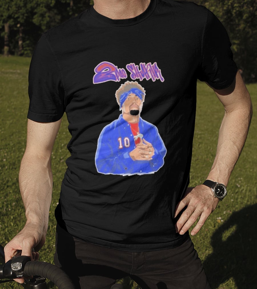 2Pac Shakir Sports Roundtable 10 Blue Bandana T-Shirt