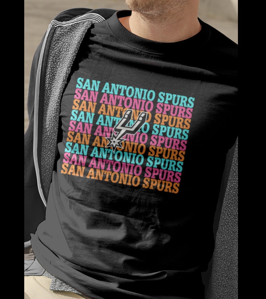 San Antonio Spurs Wemby Era Silver Black Multicolor T-Shirt