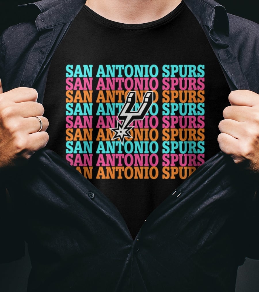 San Antonio Spurs Wemby Era Silver Black Multicolor T-Shirt