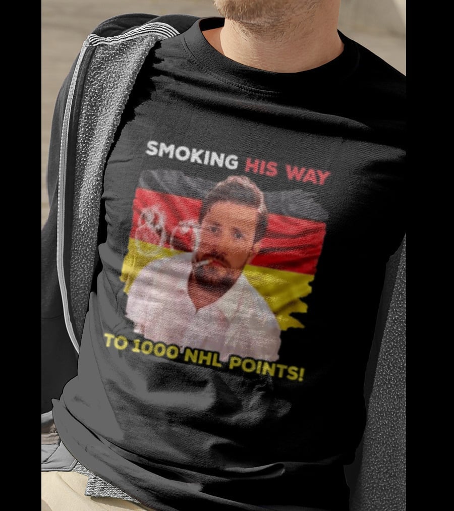 Smoking His Way To 1000 NHL Points Leon Draisaitl Edmonton Oilers T-Shirt