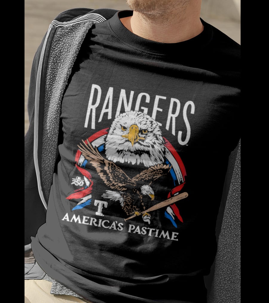 Rangers Eagle Baseball America's Pastime 250th Tri Blend T-Shirt