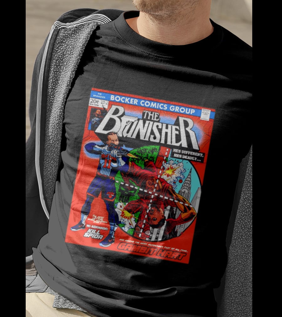 Bocker Comics Group The Brunisher He's Different He's Deadly Kill Spida Gambit Hart T-Shirt