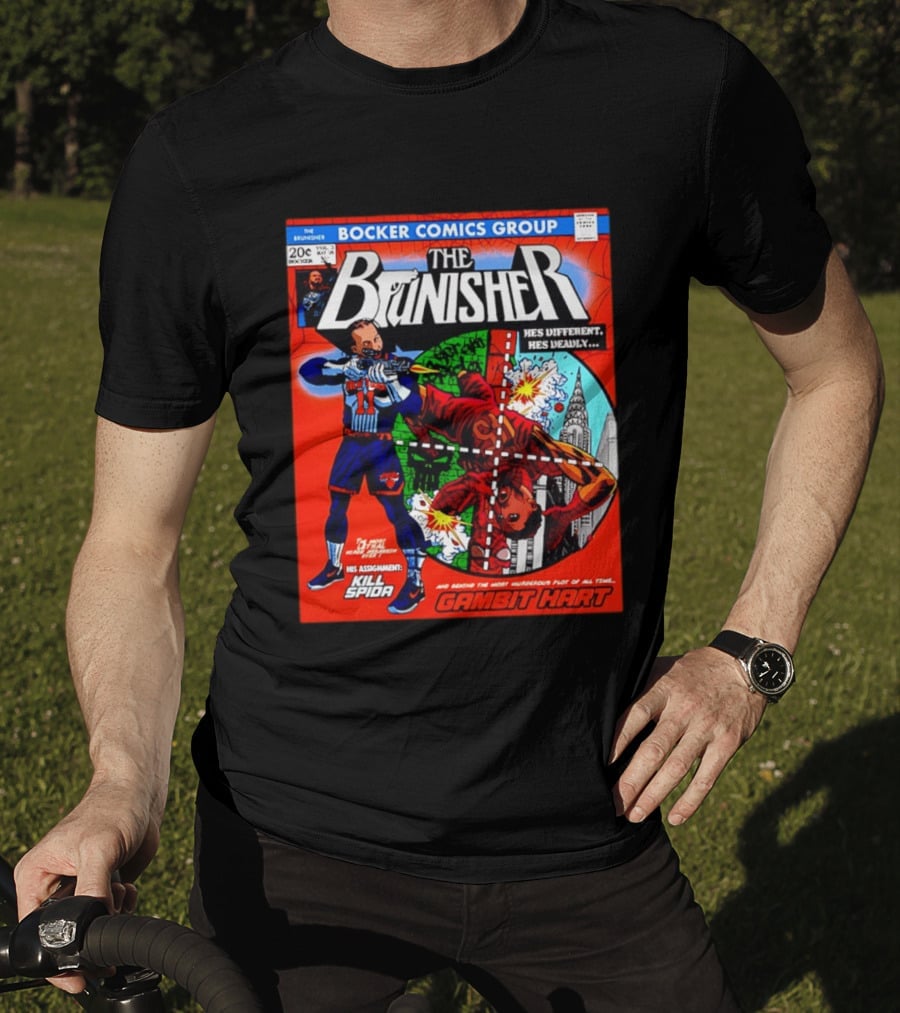 Bocker Comics Group The Brunisher He's Different He's Deadly Kill Spida Gambit Hart T-Shirt