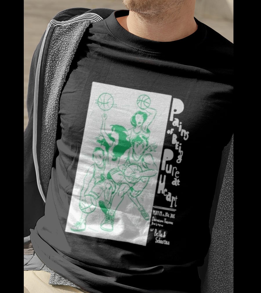 Pains Of Being Pure At Heart Boston May 19 Paradise Touring Company With Helki Silkscreen Basketball T-Shirt