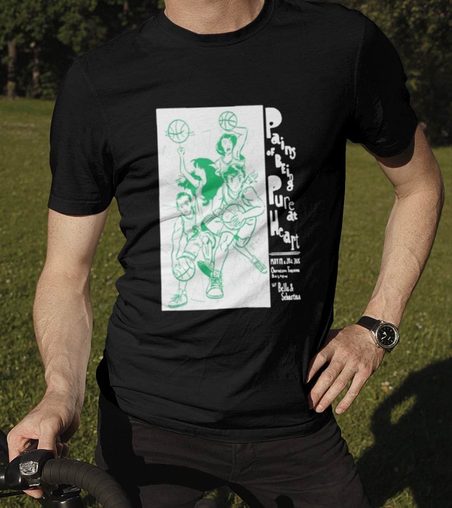 Pains Of Being Pure At Heart Boston May 19 Paradise Touring Company With Helki Silkscreen Basketball T-Shirt