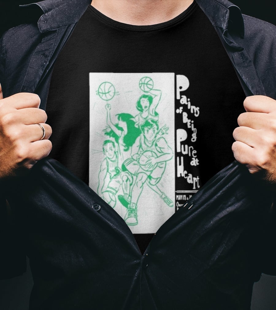 Pains Of Being Pure At Heart Boston May 19 Paradise Touring Company With Helki Silkscreen Basketball T-Shirt