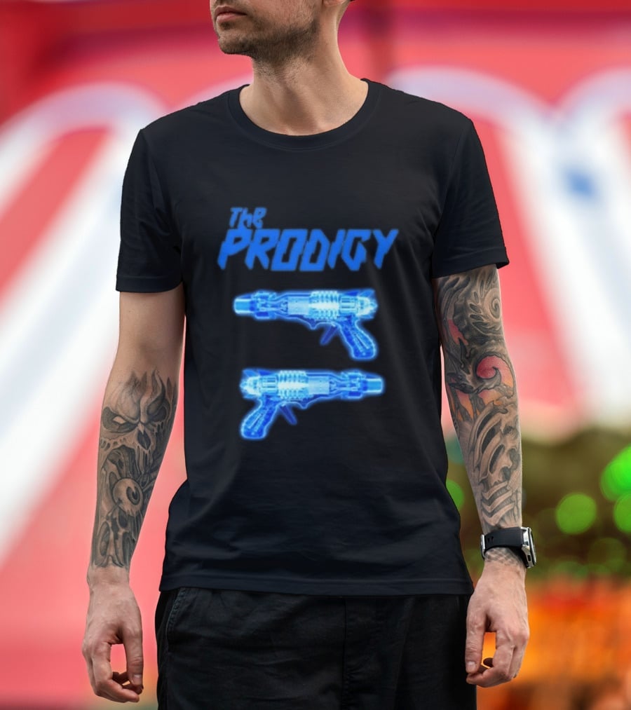 The Prodigy Raygun X Ray 26 Tour Blue Neon Guns T-Shirt