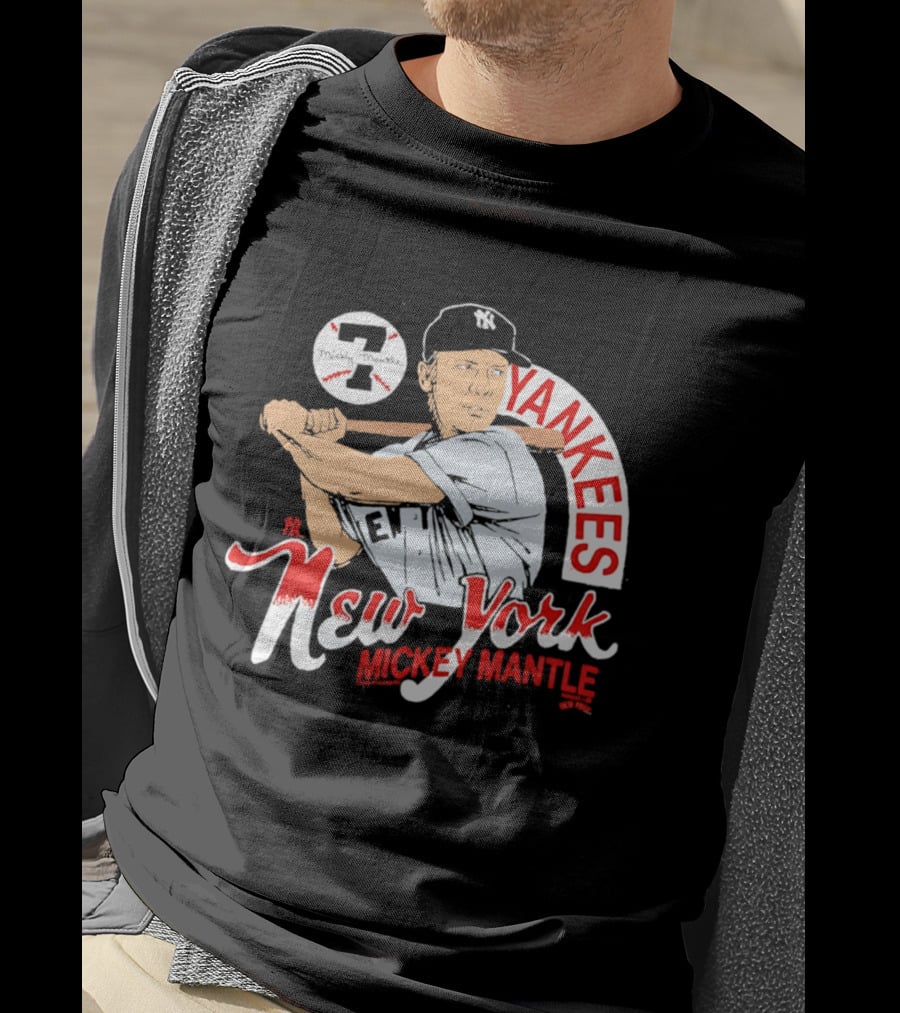 New York Yankees 7 Mickey Mantle Player T-Shirt