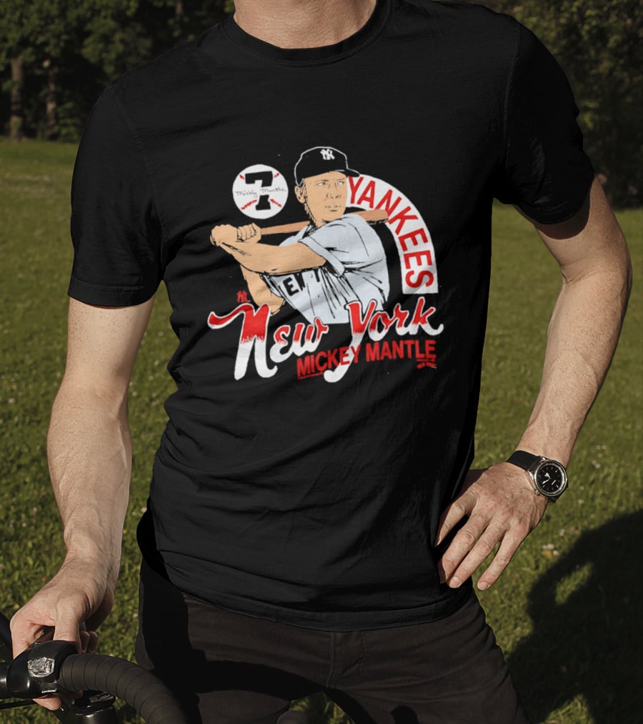 New York Yankees 7 Mickey Mantle Player T-Shirt