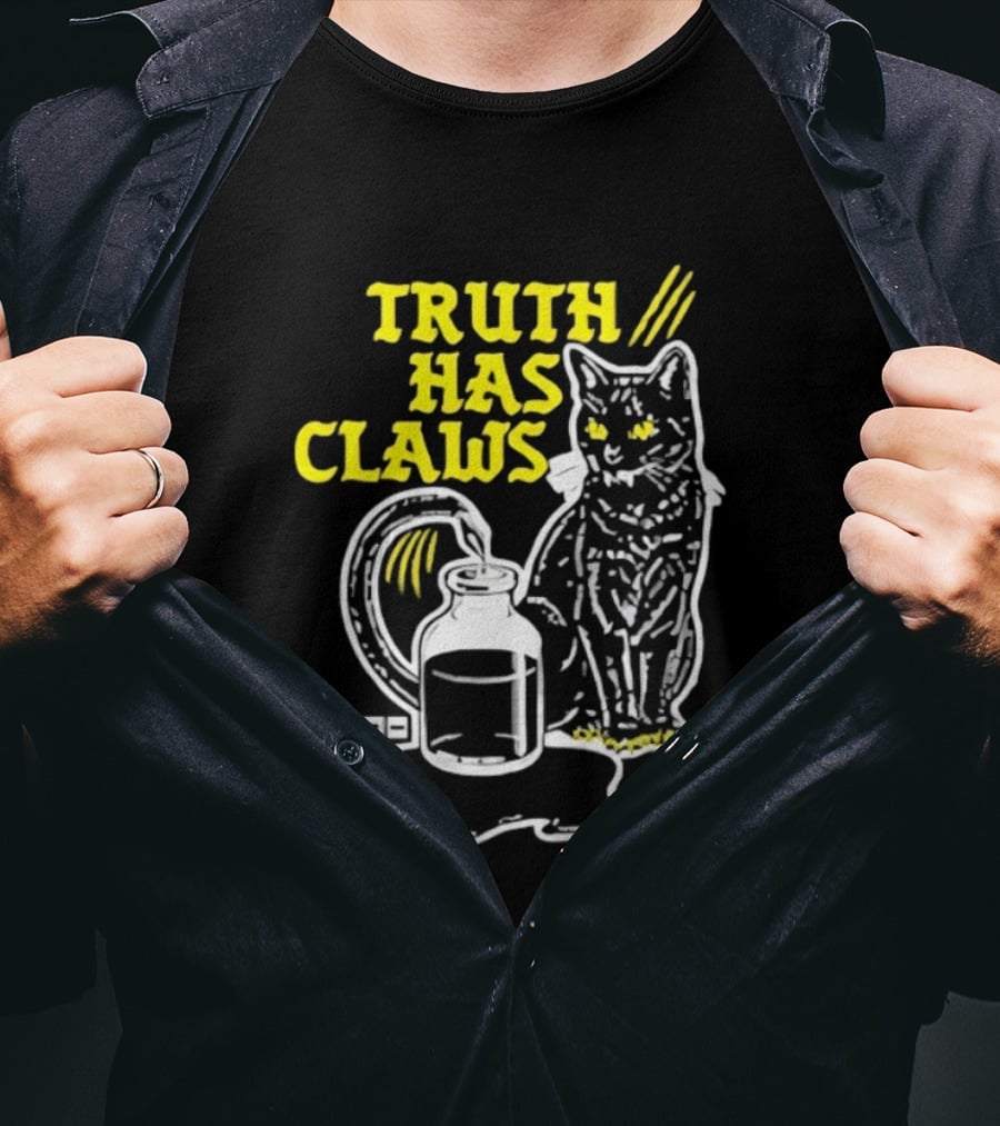 Truth Has Claws Cat Spilled Milk T-Shirt