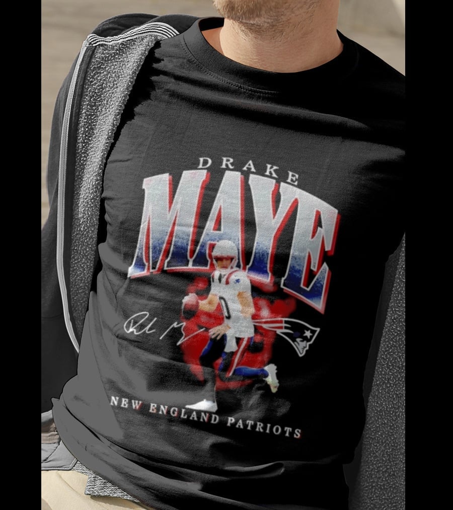 Drake Maye Quarterback New England Patriots T-Shirt