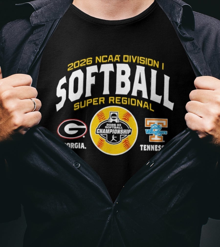 2026 NCAA Division I Softball Super Regional Georgia Bulldogs Tennessee Lady Volunteers T-Shirt