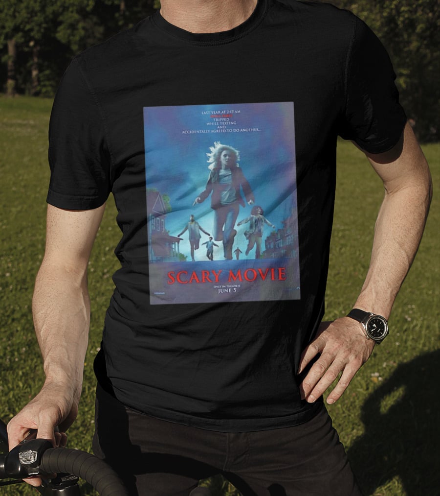 Scary Movie Tripped While Texting Last Year At 2:17 AM T-Shirt