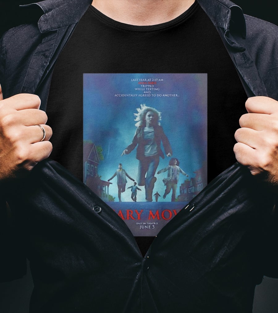 Scary Movie Tripped While Texting Last Year At 2:17 AM T-Shirt