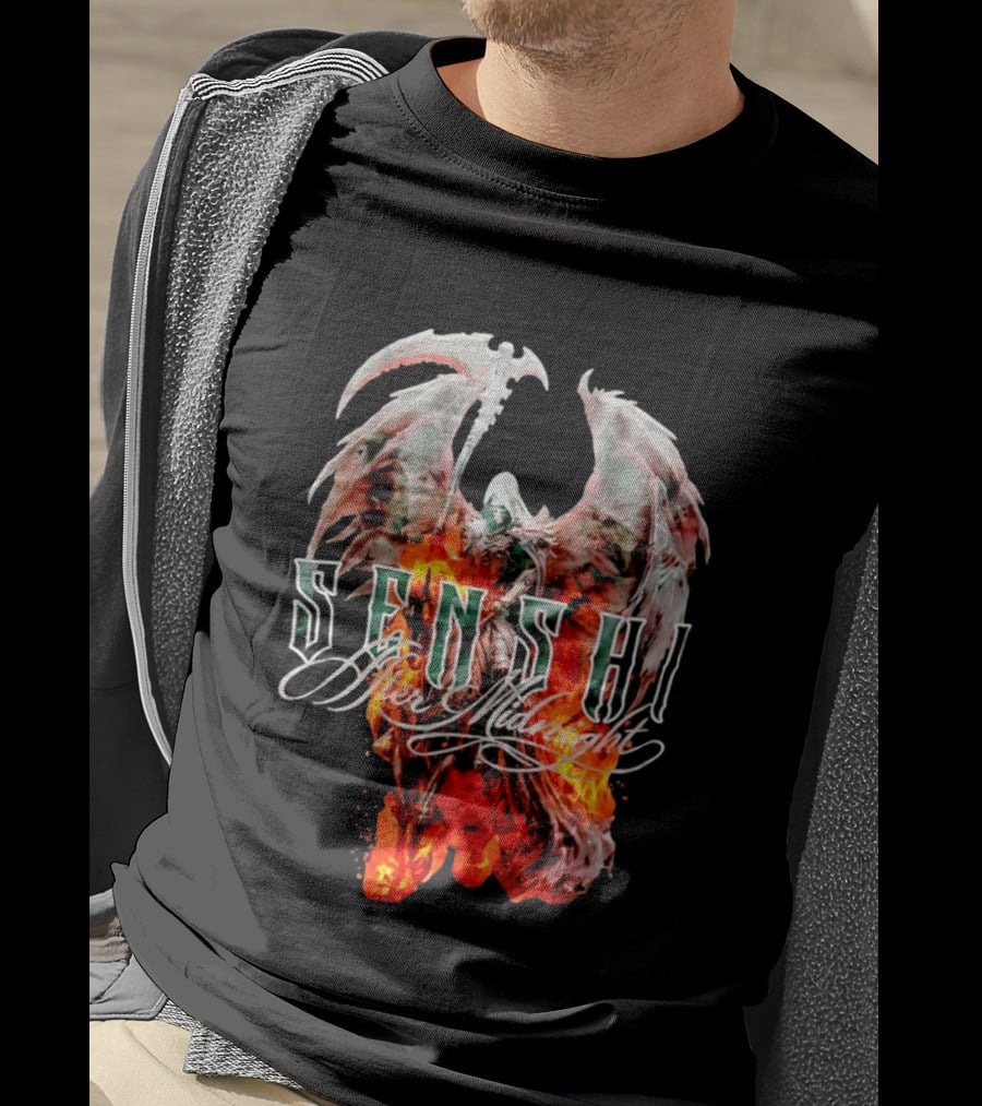 Senshi After Midnight Flaming Grim Reaper Wings T-Shirt