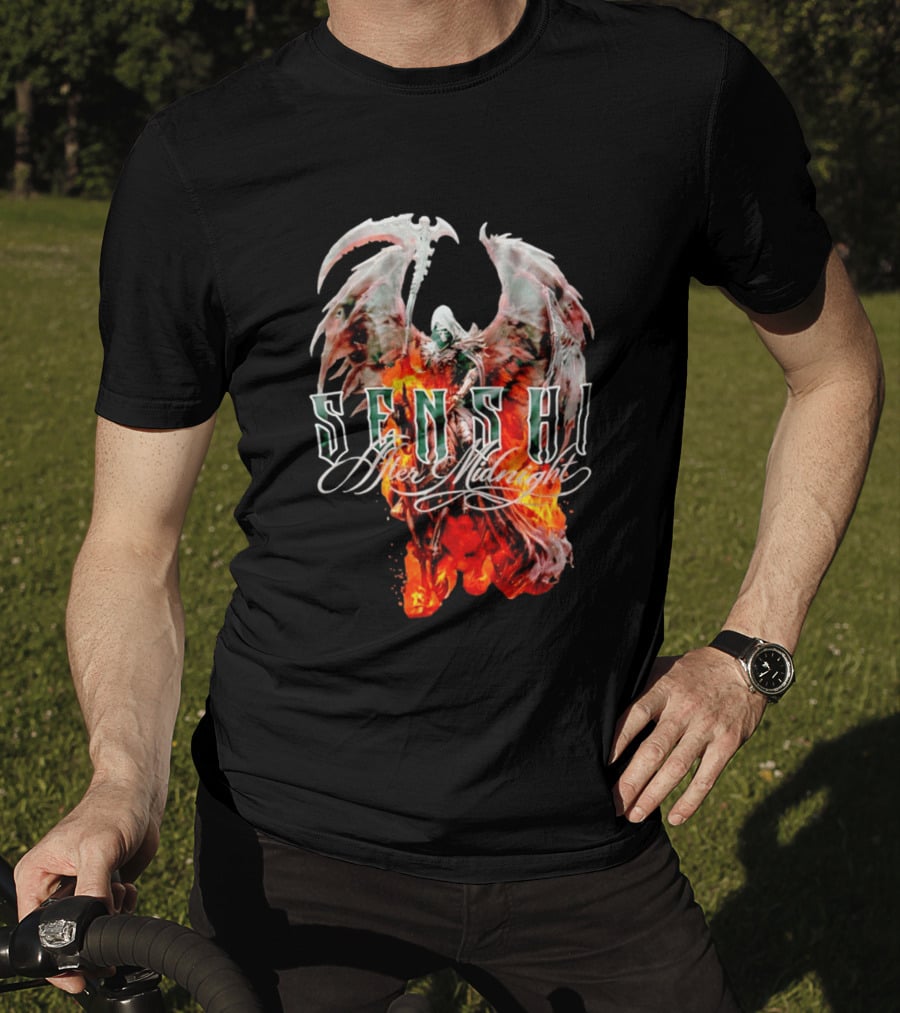 Senshi After Midnight Flaming Grim Reaper Wings T-Shirt