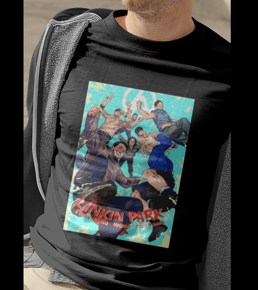 Linkin Park From Zero World Tour 2025 Anime Style Group T-Shirt