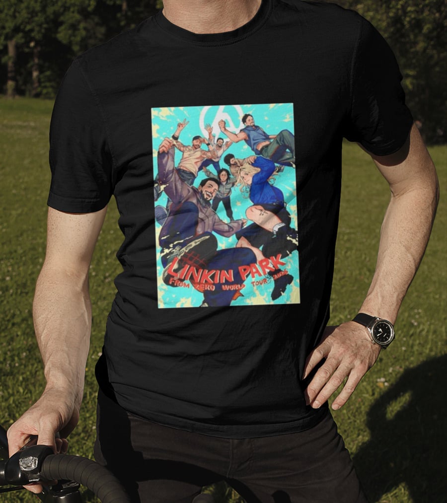 Linkin Park From Zero World Tour 2025 Anime Style Group T-Shirt