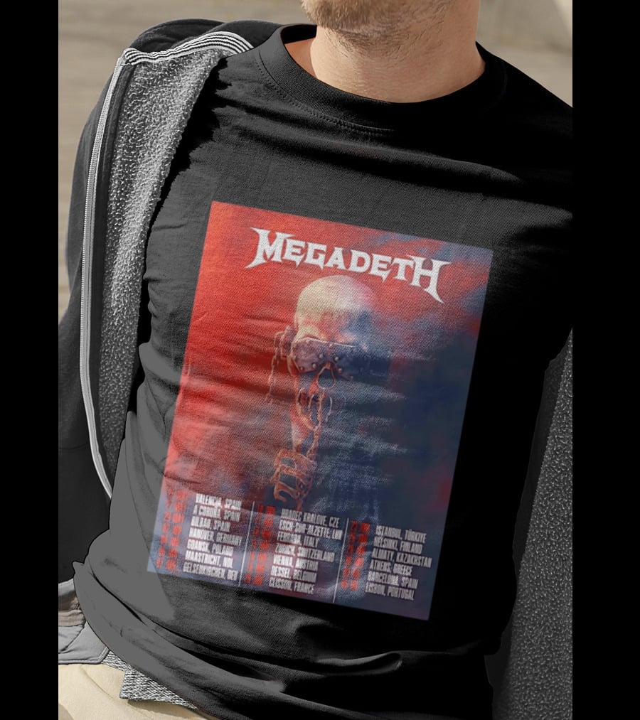 Megadeth 2026 Farewell Tour Europe Dates And Venues T-Shirt