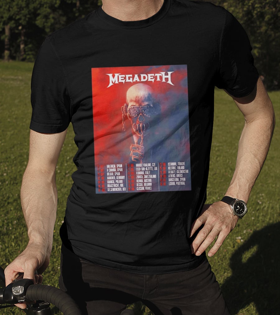 Megadeth 2026 Farewell Tour Europe Dates And Venues T-Shirt