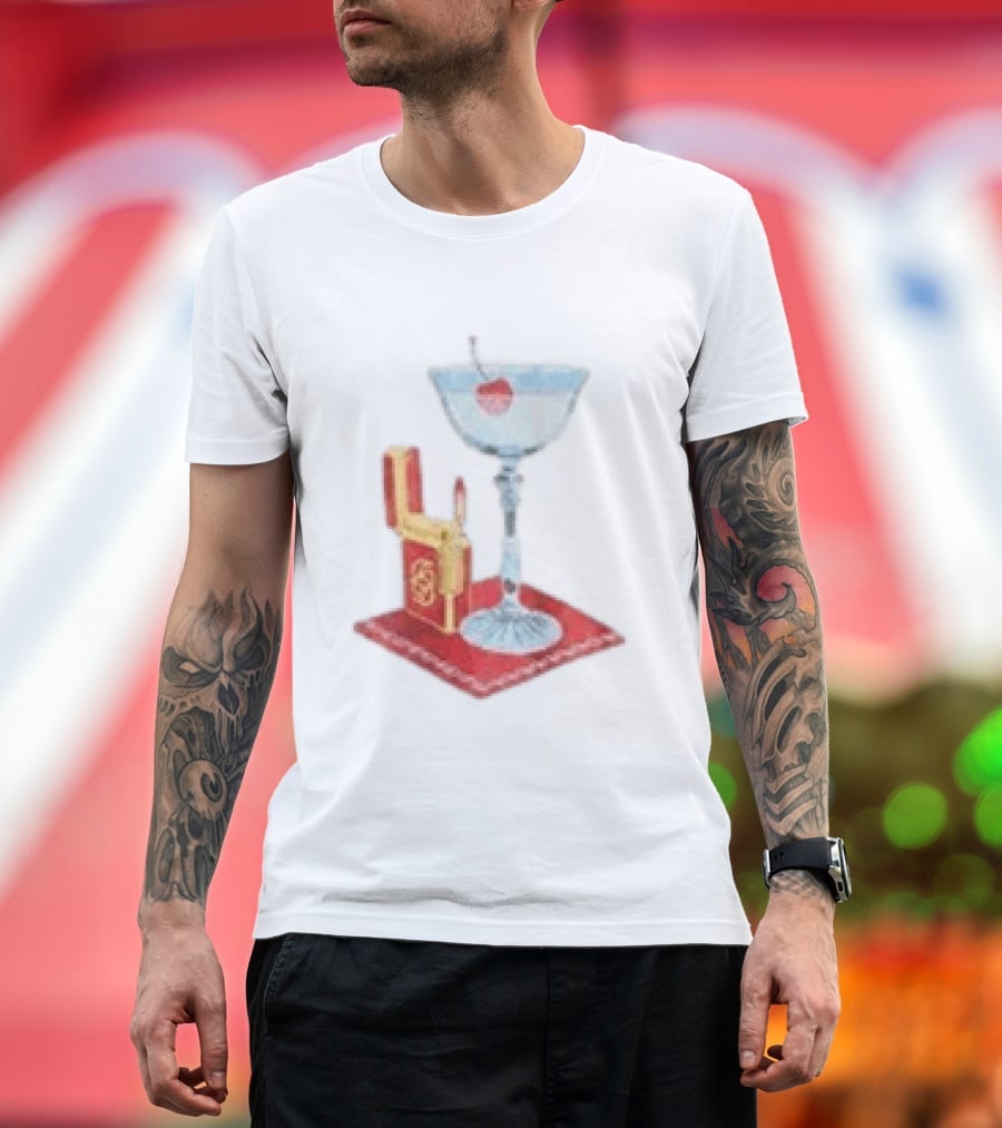 Adrien Rabiot Drole De Monsieur Martini Cocktail With Lighter T-Shirt