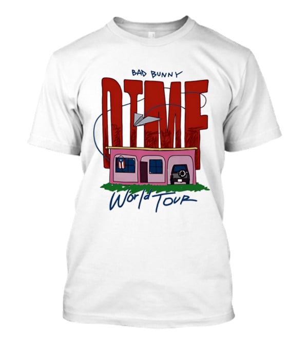 Bad Bunny Dtmf World Tour 2026 Paper Airplane Pink House Jeep T-Shirt