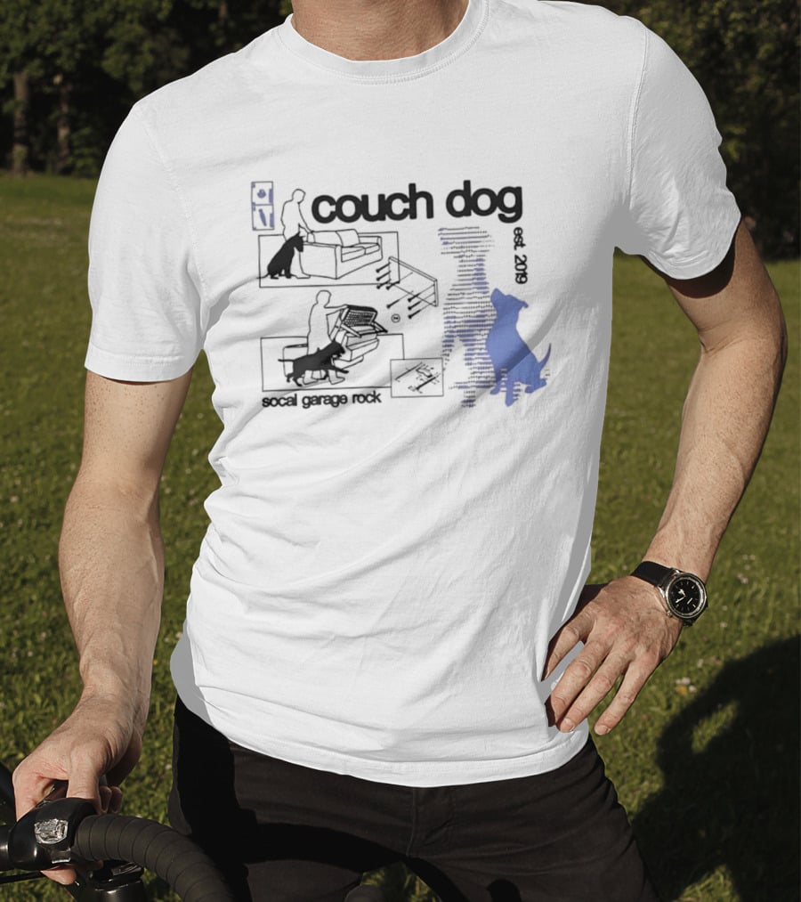 Couch Dog Bull Terrier Socal Garage Rock Est 2019 T-Shirt