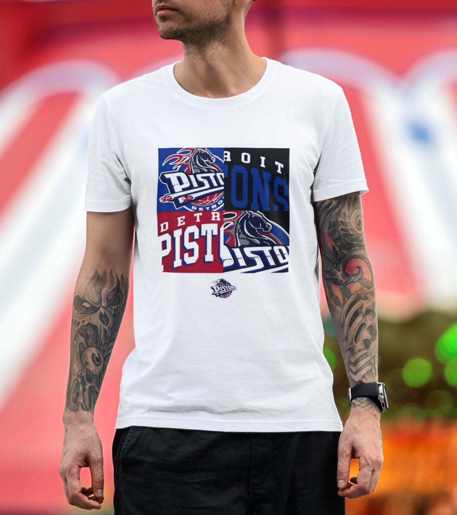 Detroit Pistons NBA Mashup Basketball Sports T-Shirt