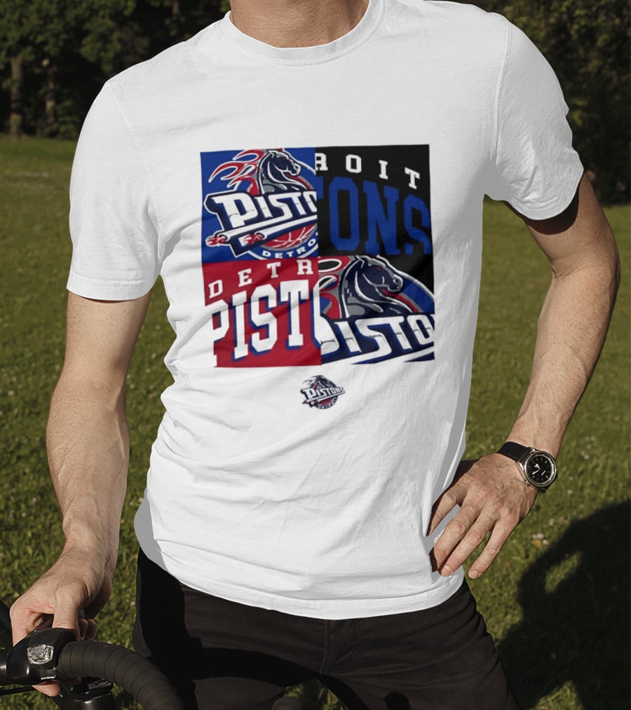 Detroit Pistons NBA Mashup Basketball Sports T-Shirt