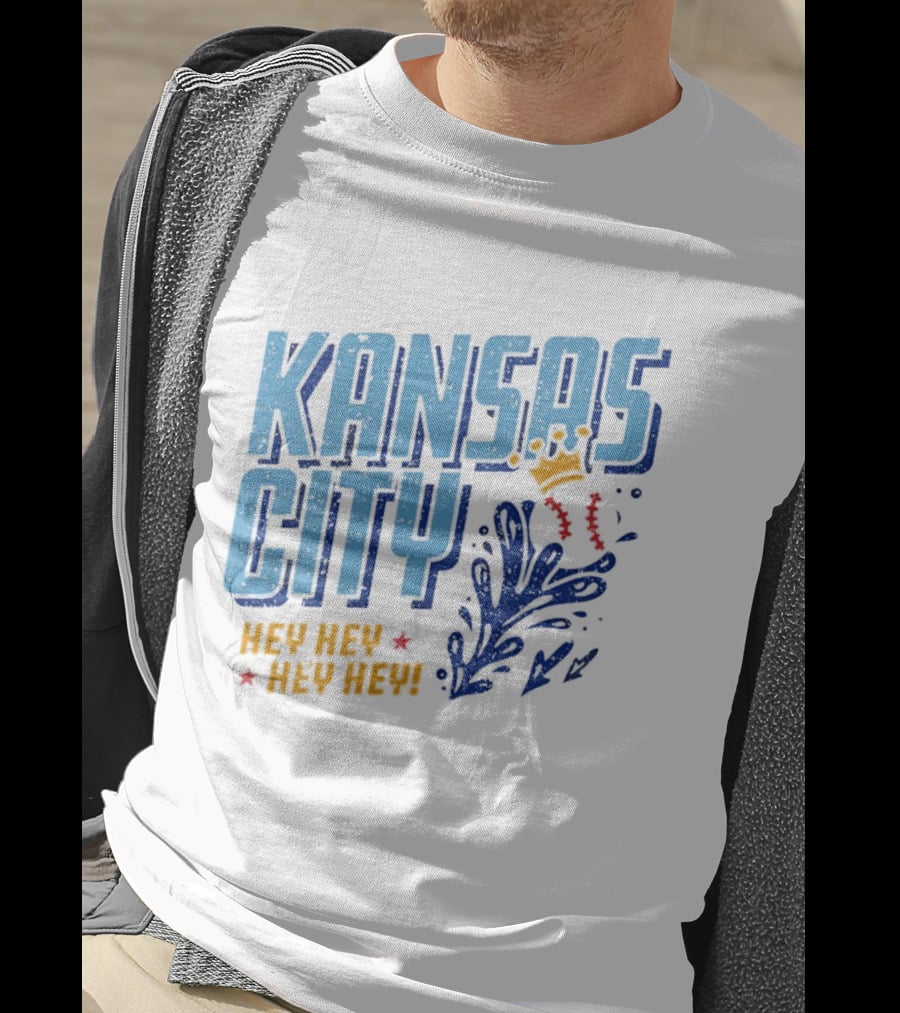 Kansas City Royals Hey Hey Hey Major League Baseball Kauffman Stadium T-Shirt