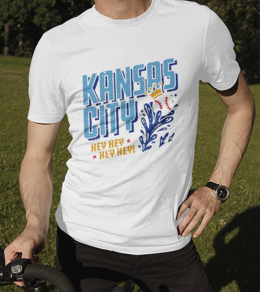 Kansas City Royals Hey Hey Hey Major League Baseball Kauffman Stadium T-Shirt