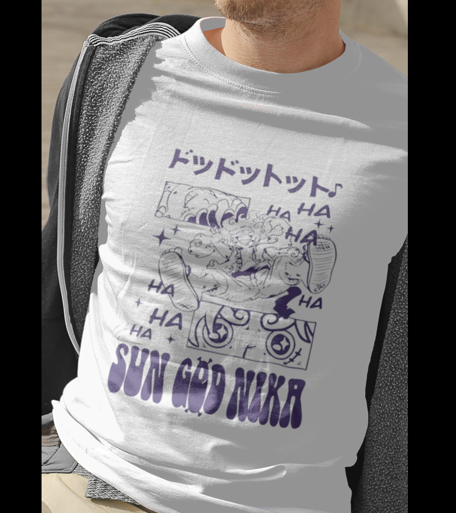 Monkey D Luffy Sun God Nika Laugh One Piece Joyful Image T-Shirt