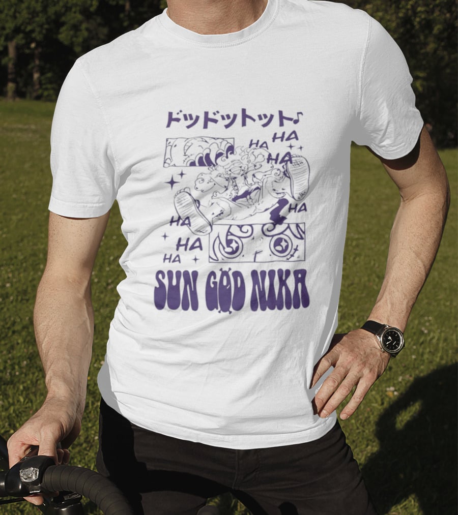 Monkey D Luffy Sun God Nika Laugh One Piece Joyful Image T-Shirt